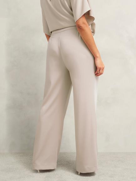 Hobbs Delora Satin Twill Trousers - view 2, Oyster