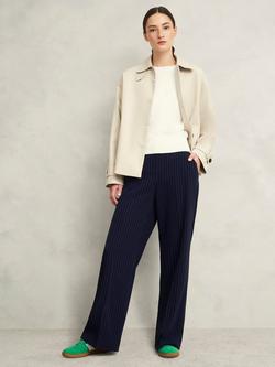 Hobbs Hadley Pinstripe Trousers, Midnight/Ivory, Midnight/Ivory