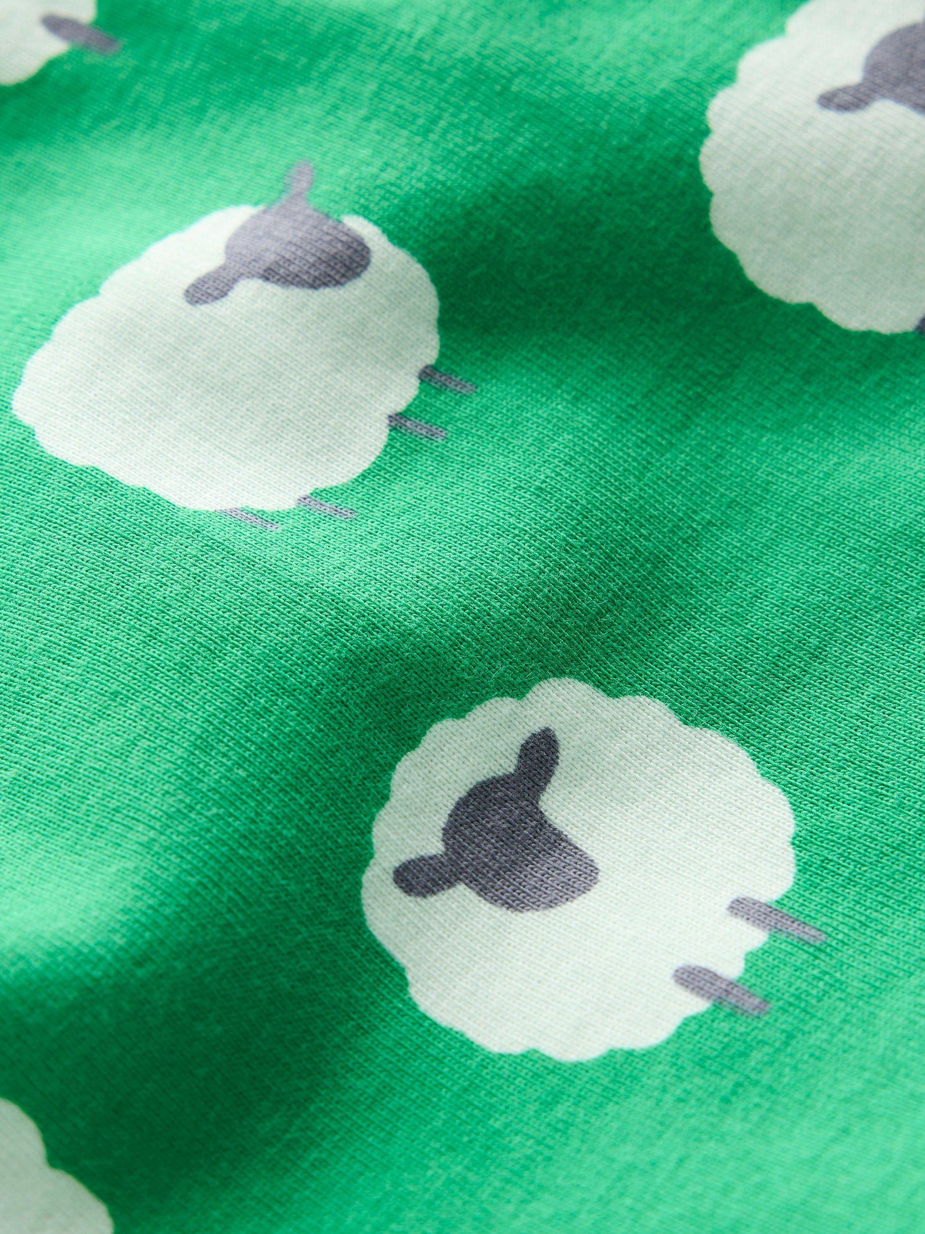 Product image 3 of 3, which shows Mini Boden Kids' Cotton Pyjamas, Pack of 2, Green/Multi, 2 years
