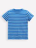 Mini Boden Kids' Cotton Appliqué T-Shirt, Blue/Multi