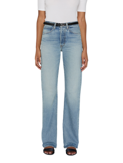 FRAME Vertical High Rise Straight Jeans, Light Blue, Light Blue
