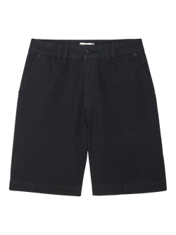 FRAME Cotton Denim Shorts, Black, Black
