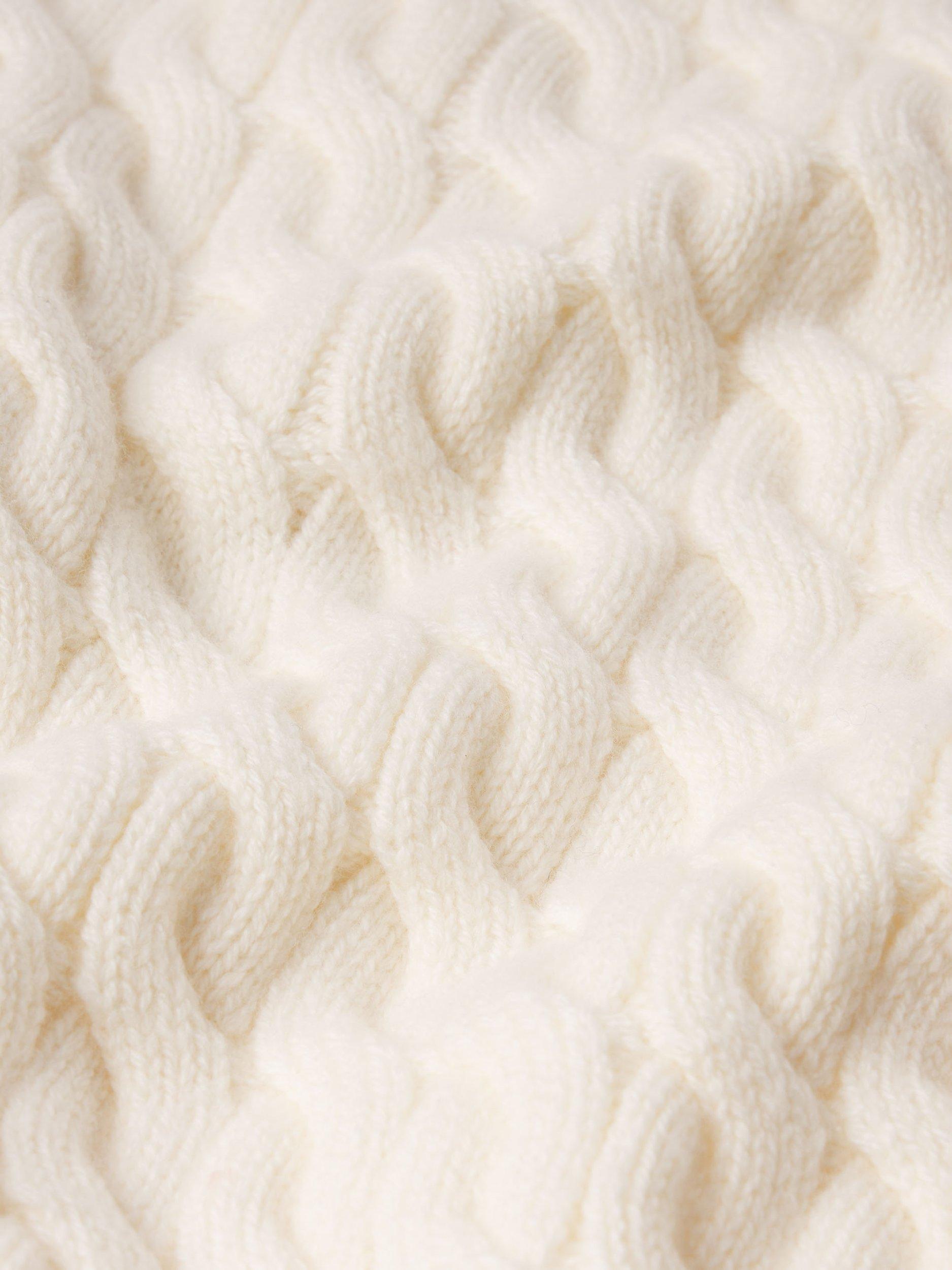 Product image 4 of 4, which shows FRAME Cable Knit Pure Wool Polo Vest Top, Cream, XL