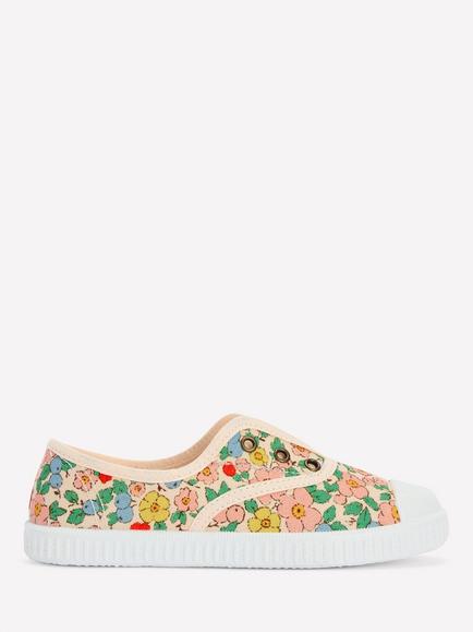 Mini Boden Kids' Laceless Canvas Plimsolls, Multi/Floral