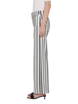 FRAME Le Slim Stripe Palazzo Jeans, White/Navy - view 2, White/Navy