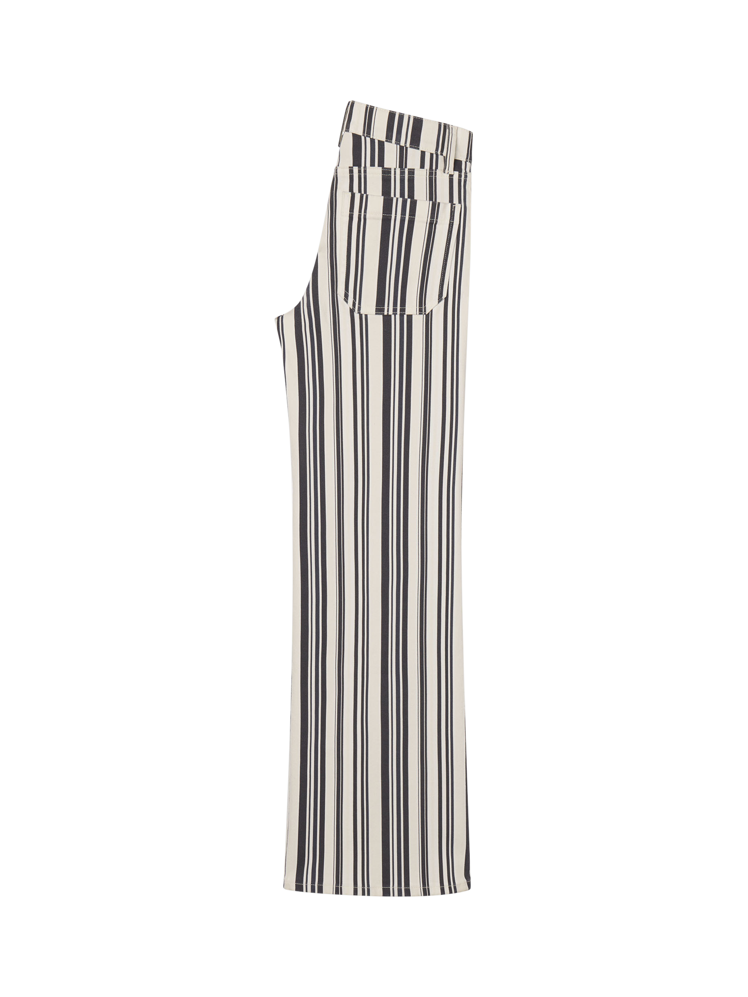 Product image 6 of 6, which shows FRAME Le Slim Stripe Palazzo Jeans, White/Navy, 25