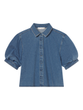FRAME Billow Sleeve Denim Shirt, Blue