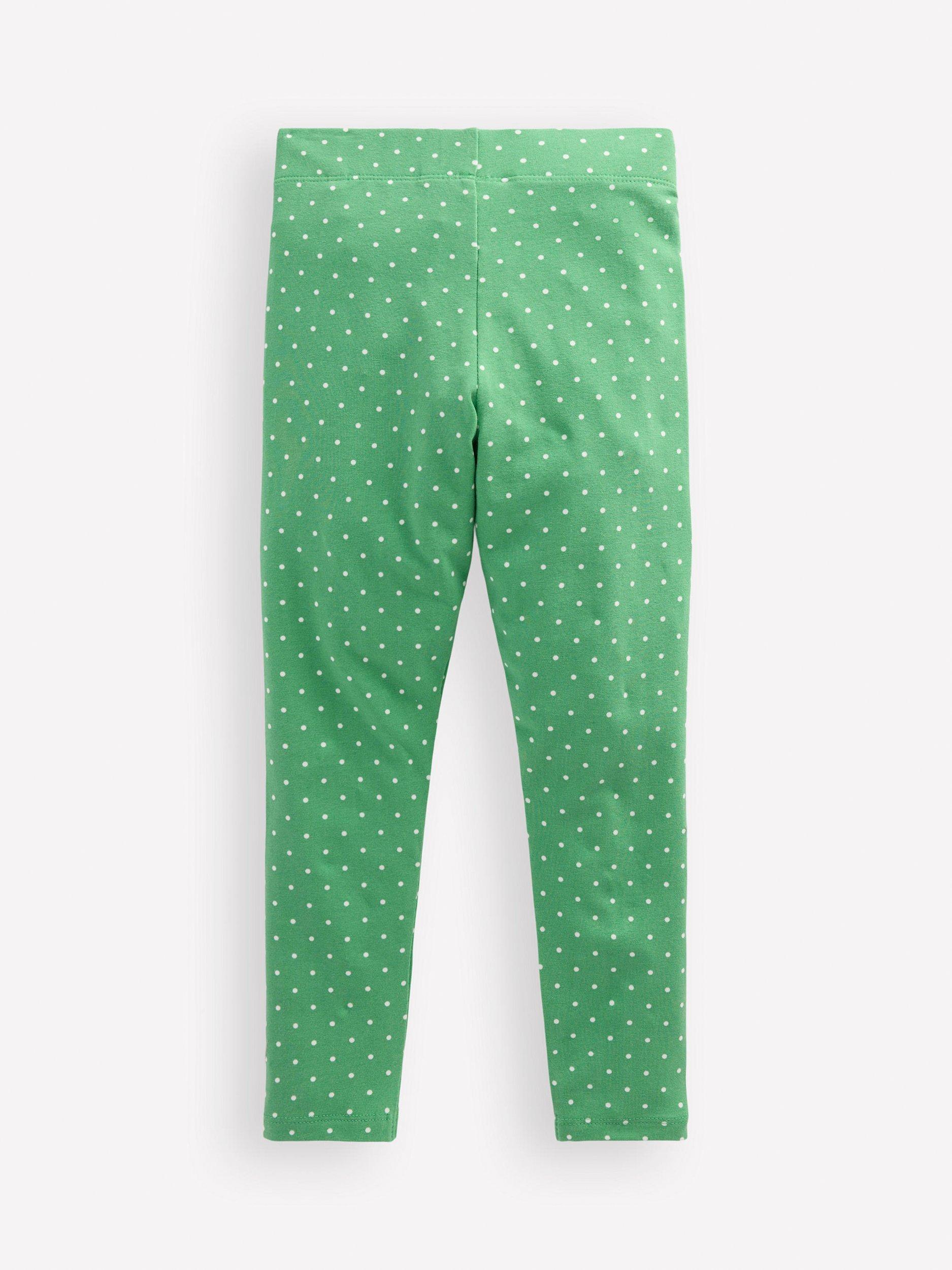 Mini Boden Kids' Cotton Blend Appliqué Leggings, Aloe Green Bunnies