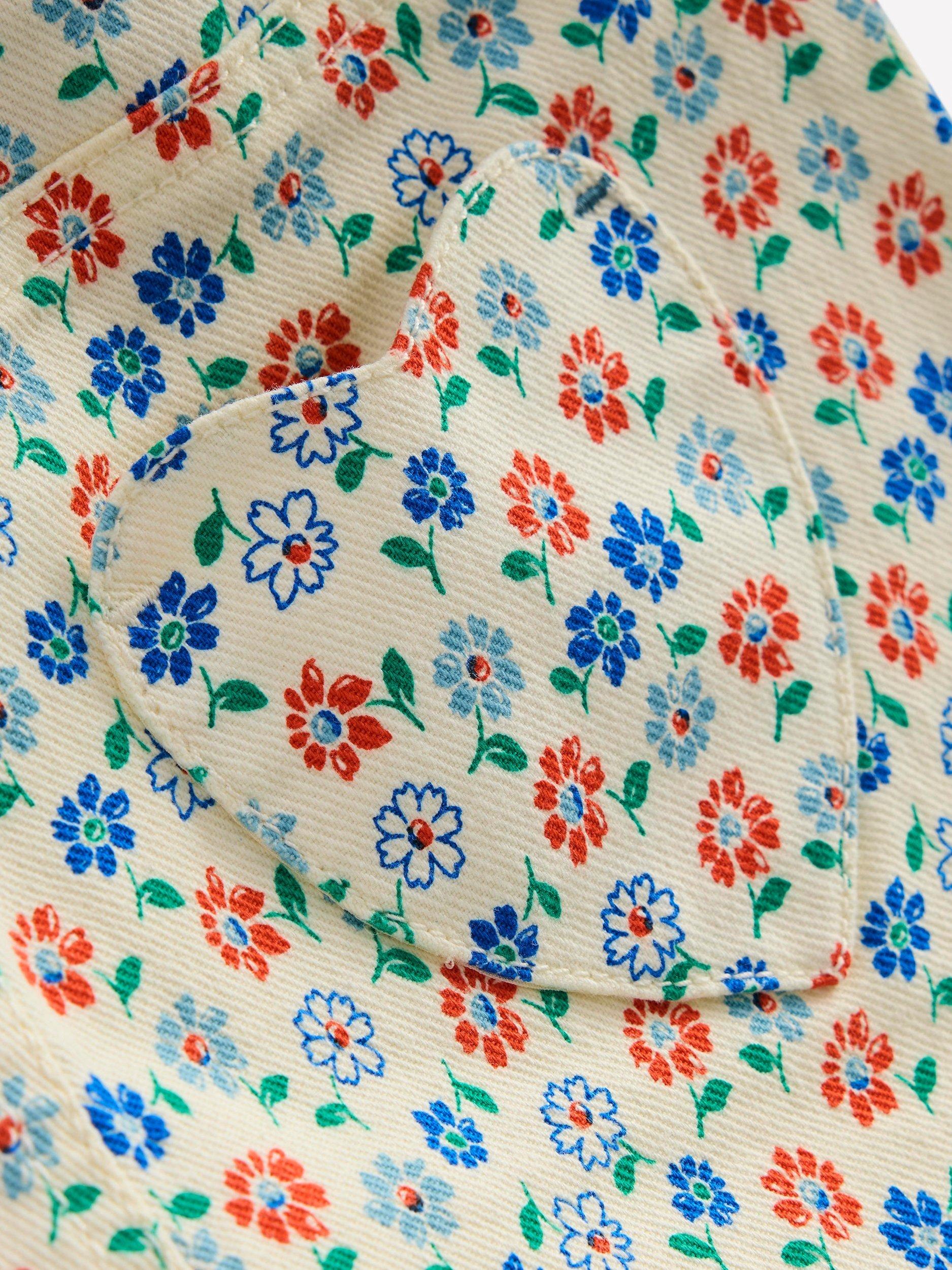 Product image 3 of 3, which shows Mini Boden Kids' Denim Shorts, White Vintage Daisy, 4-5 years