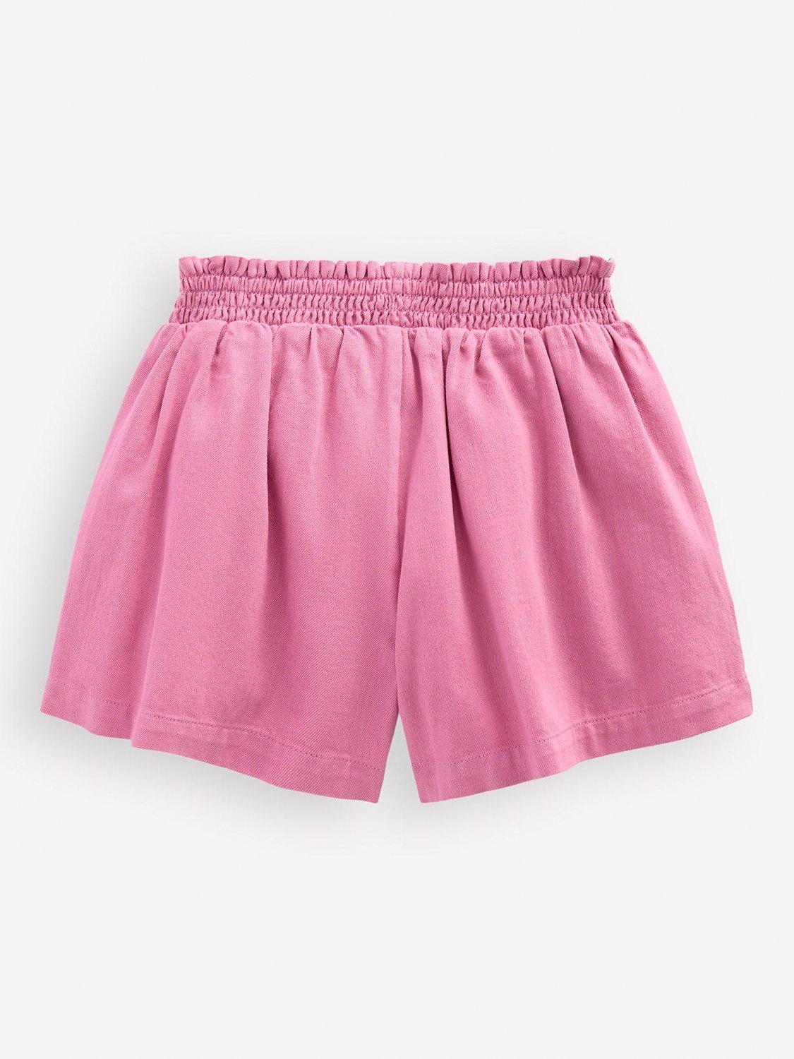 Product image 2 of 3, which shows Mini Boden Kids' Cotton Pull-On Shorts, Pink, 11-12 years