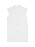 FRAME The Sleeveless Shirt Dress, White