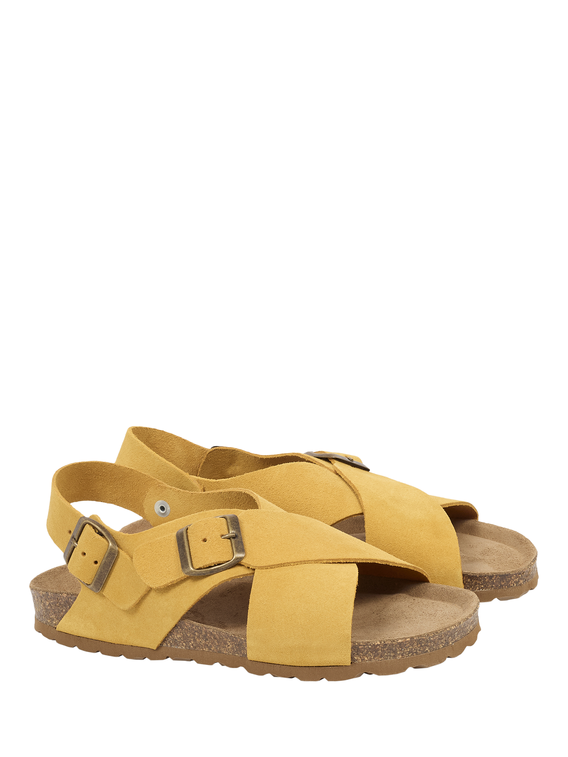 Product image 2 of 6, which shows Celtic & Co. Leather Crossover Buckle Sandals, Gorse, EU36