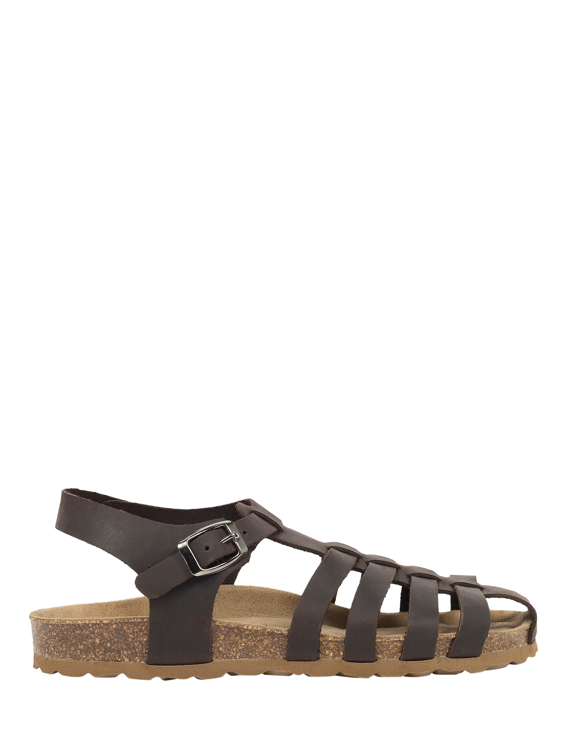 Product image 1 of 5, which shows Celtic & Co. Leather Fisherman Sandals, Ebony, EU36