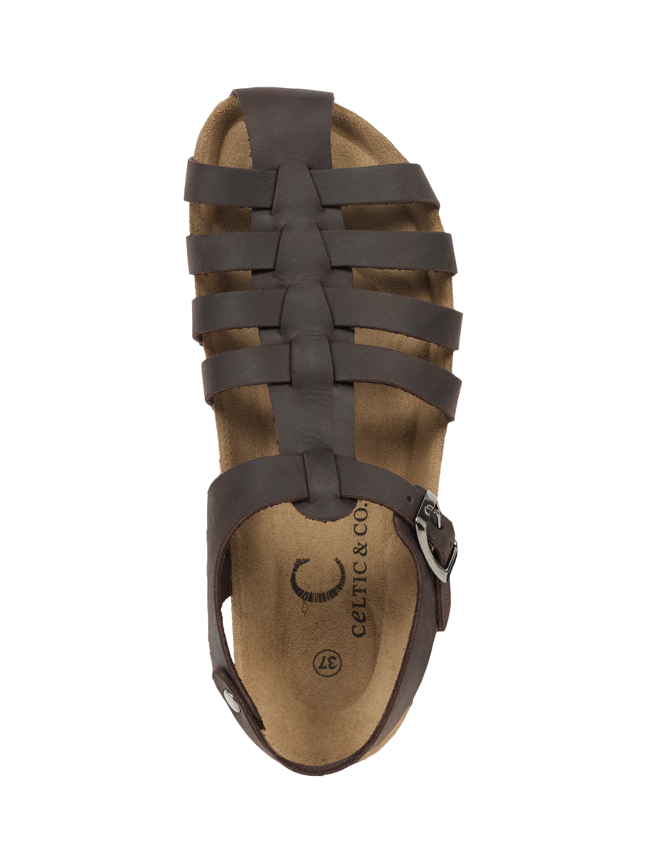 Product image 4 of 5, which shows Celtic & Co. Leather Fisherman Sandals, Ebony, EU36