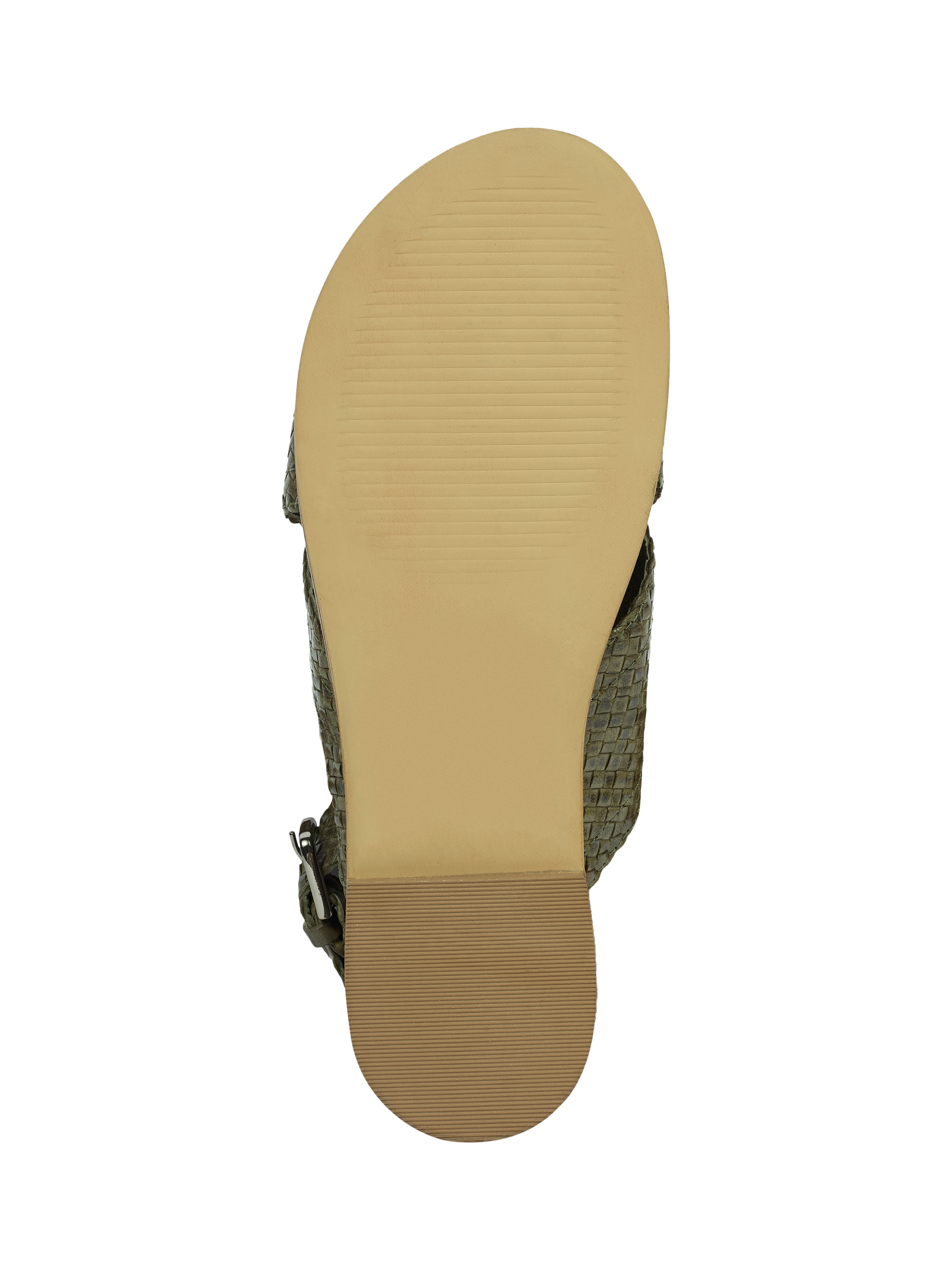 Product image 6 of 6, which shows Celtic & Co. Woven Leather Cross Strap Sandals, Olive, EU36
