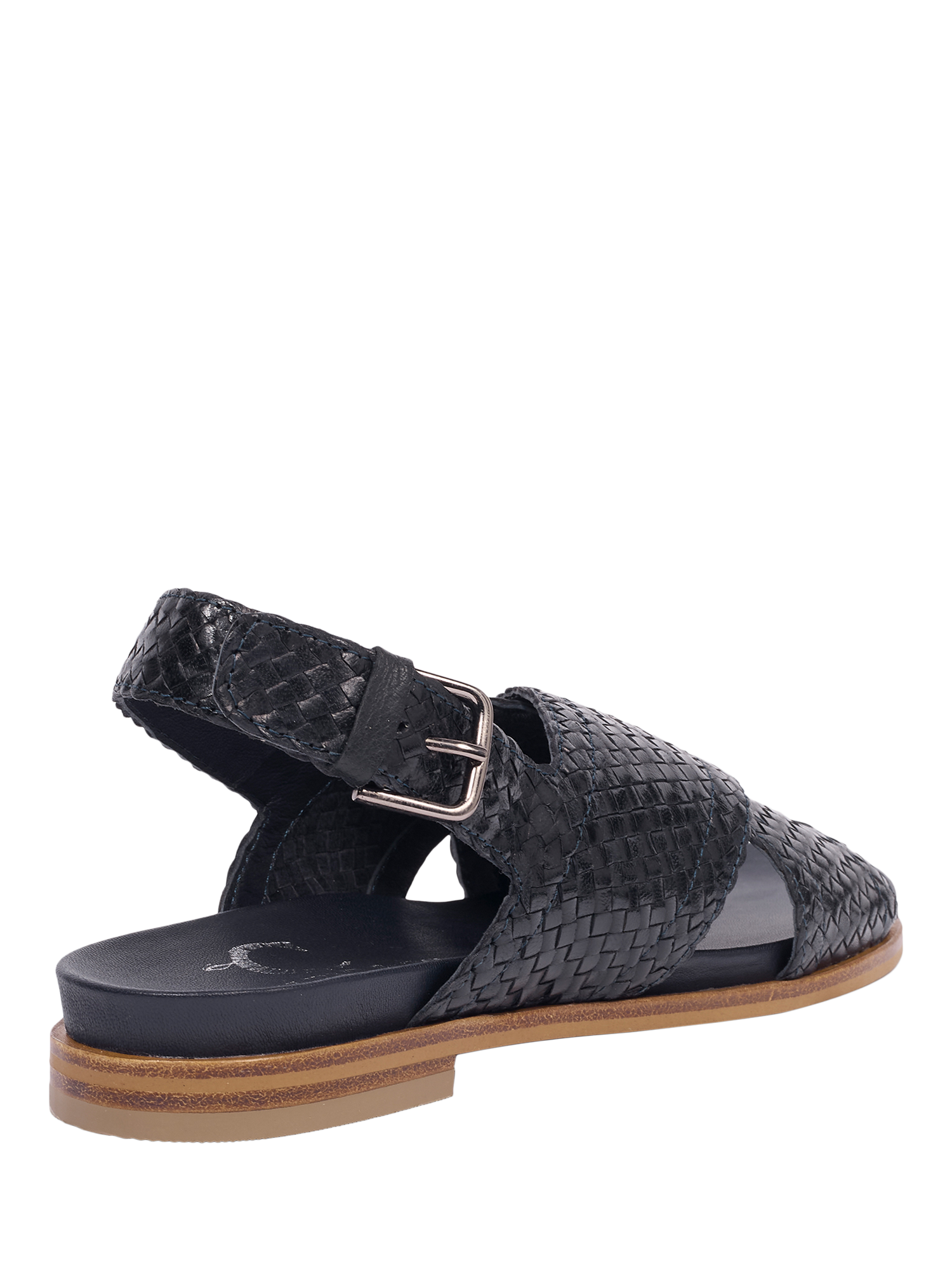 Product image 3 of 5, which shows Celtic & Co. Woven Leather Cross Strap Sandals, Dark Navy, EU36