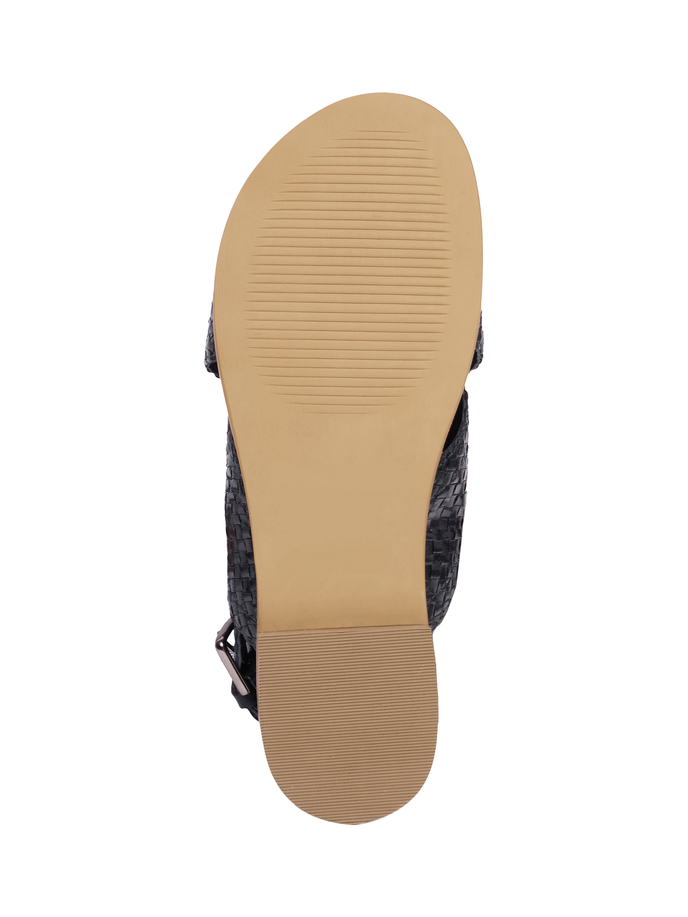 Product image 5 of 5, which shows Celtic & Co. Woven Leather Cross Strap Sandals, Dark Navy, EU36