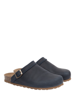 Celtic & Co. Strap Detail Leather Clog - view 2, Navy