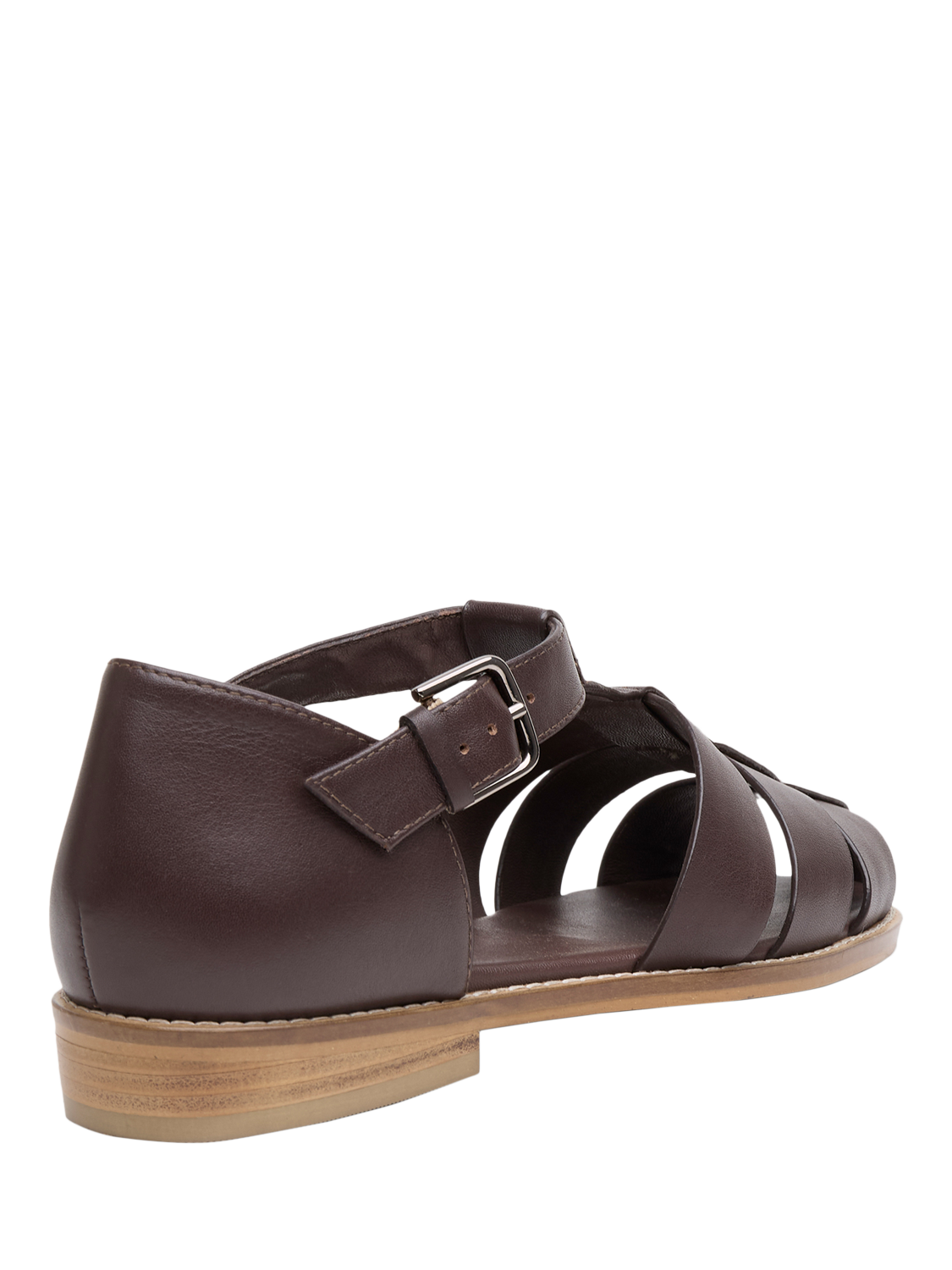 Product image 4 of 6, which shows Celtic & Co. Minimal Fisherman Leather Sandals, Chocolate, EU36