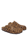 Celtic & Co. Leopard Leather Stud Strap Clogs, Multi