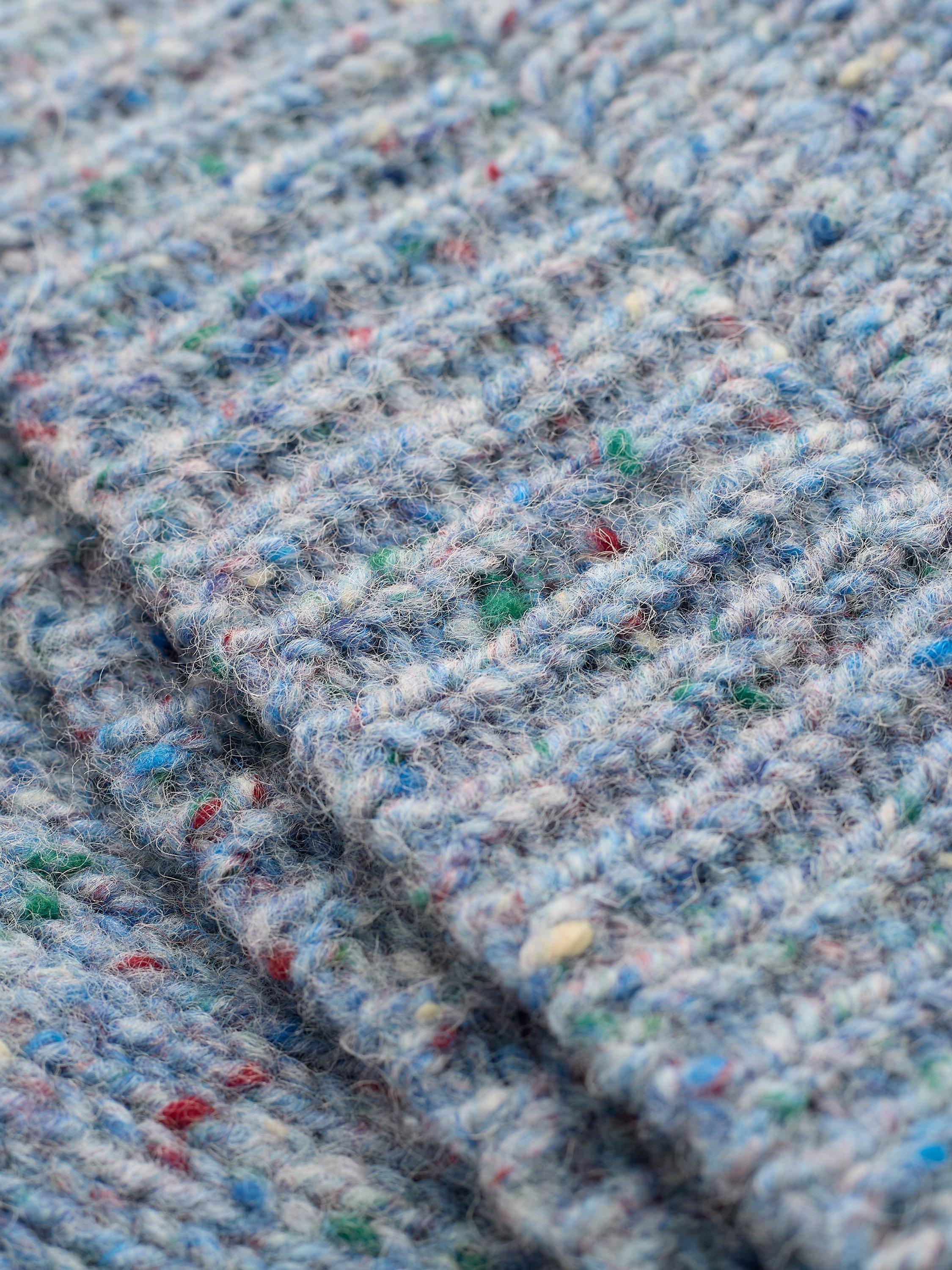 Product image 4 of 7, which shows Celtic & Co. Funnel Neck Pure Wool Cardigan, Vintage Blue, XS