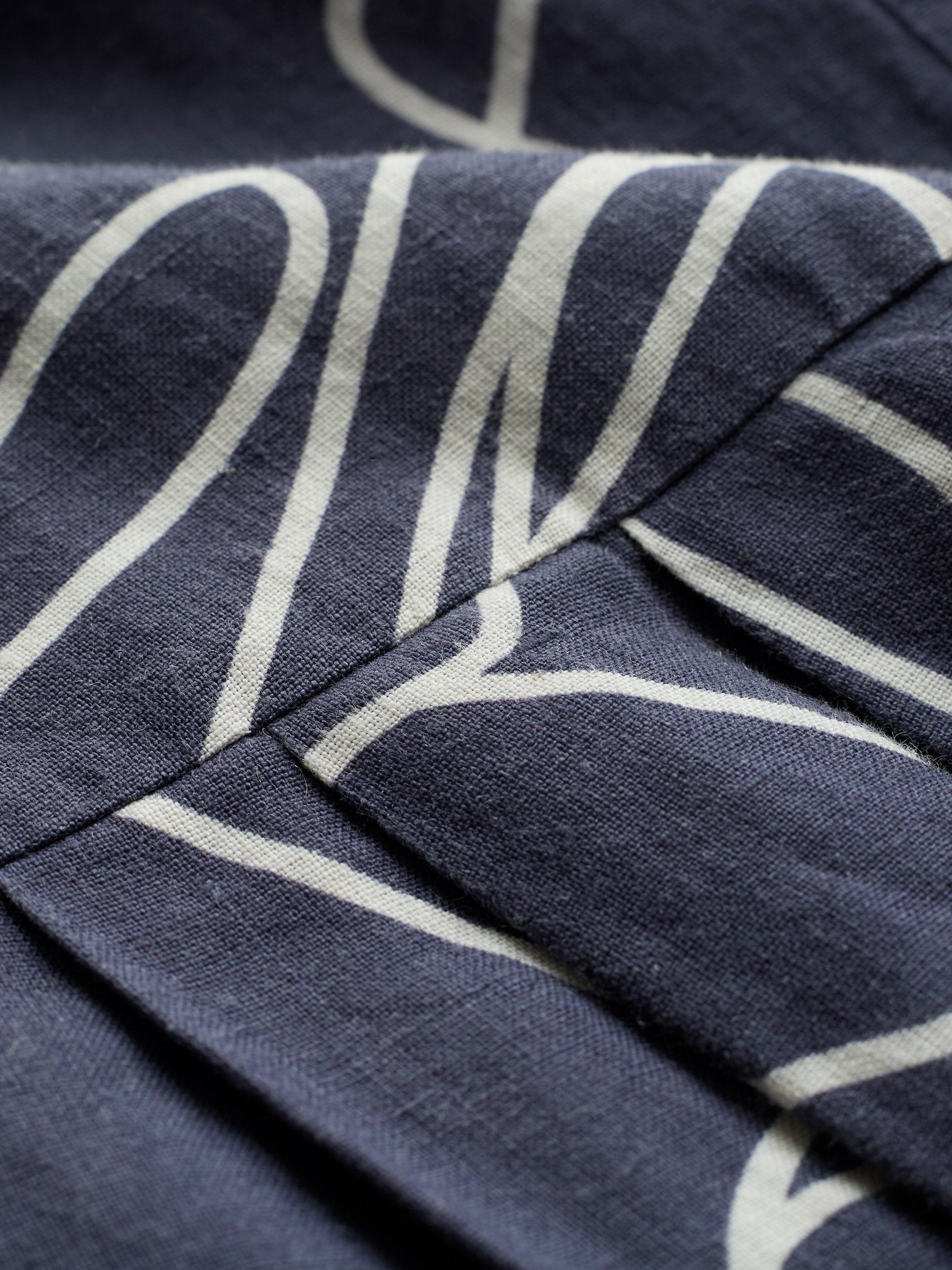 Product image 5 of 7, which shows Celtic & Co. Abstract Pure Linen Midi Dress, Navy/White, 8