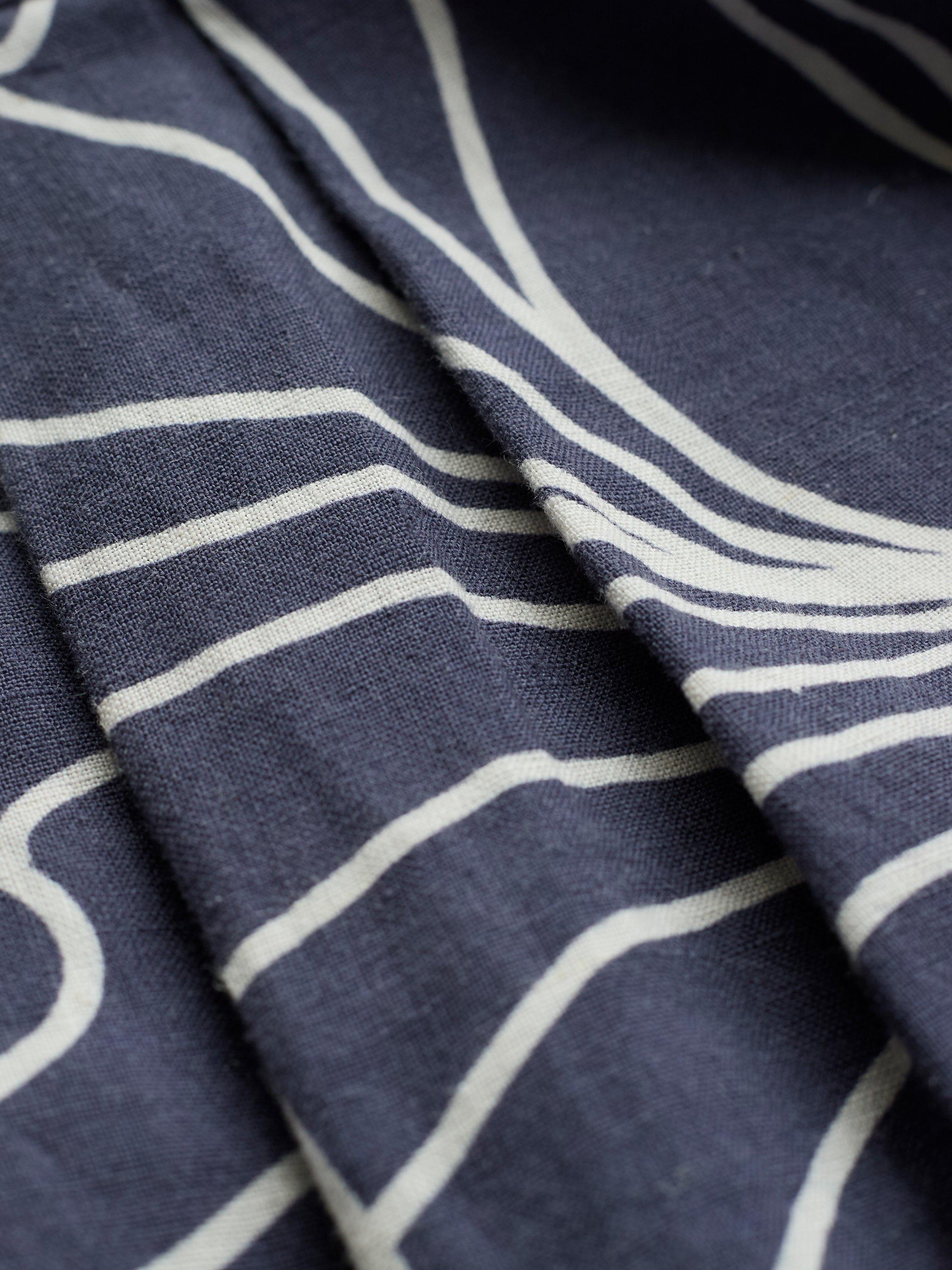 Product image 6 of 7, which shows Celtic & Co. Abstract Pure Linen Midi Dress, Navy/White, 8