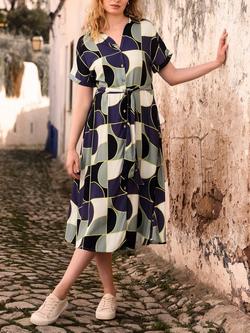 Celtic & Co. Geometric Midi Shirt Dress, Multi - view 2, Multi