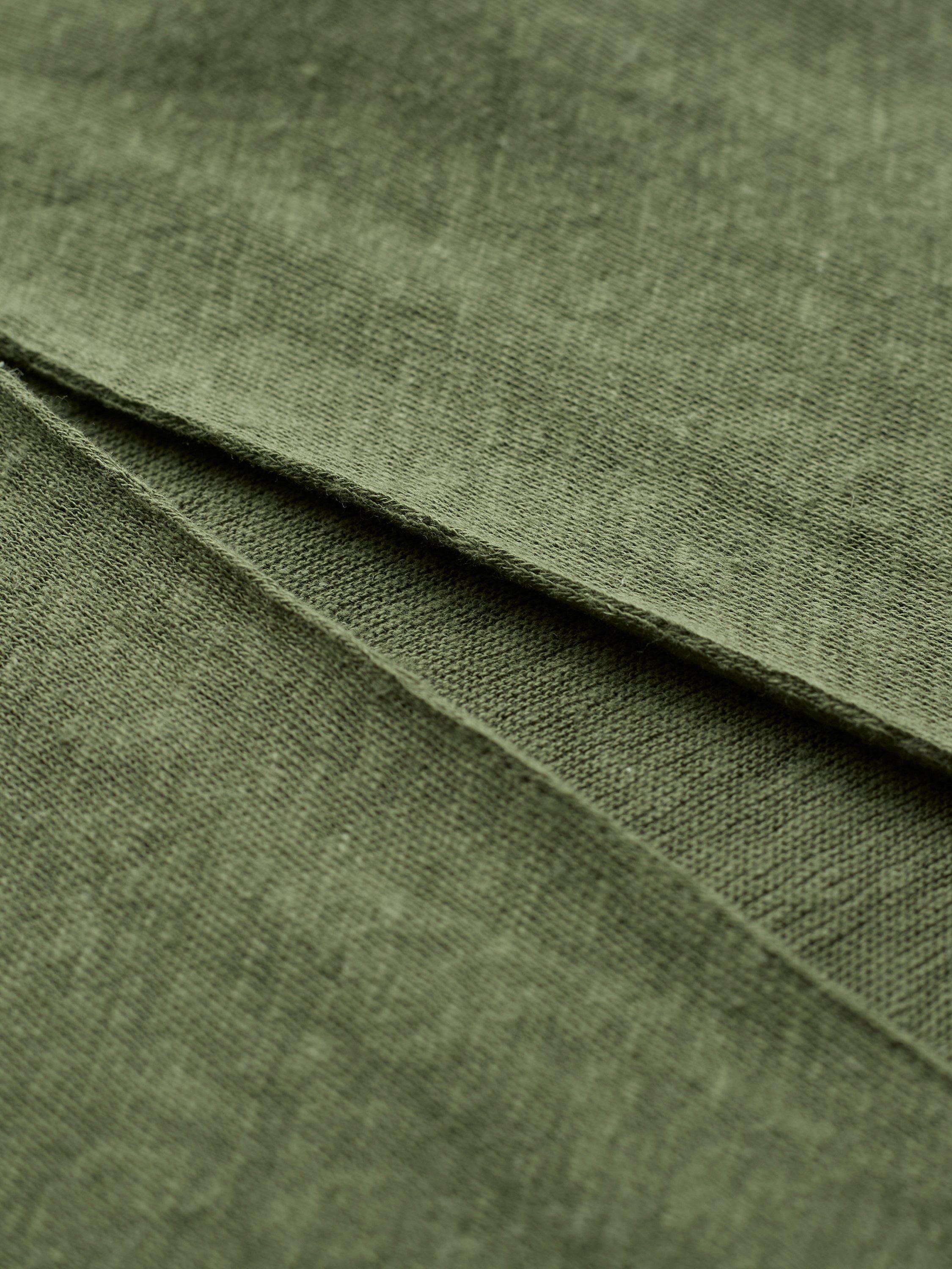 Product image 5 of 7, which shows Celtic & Co. Button Back Linen Blend Dress, Khaki, 8
