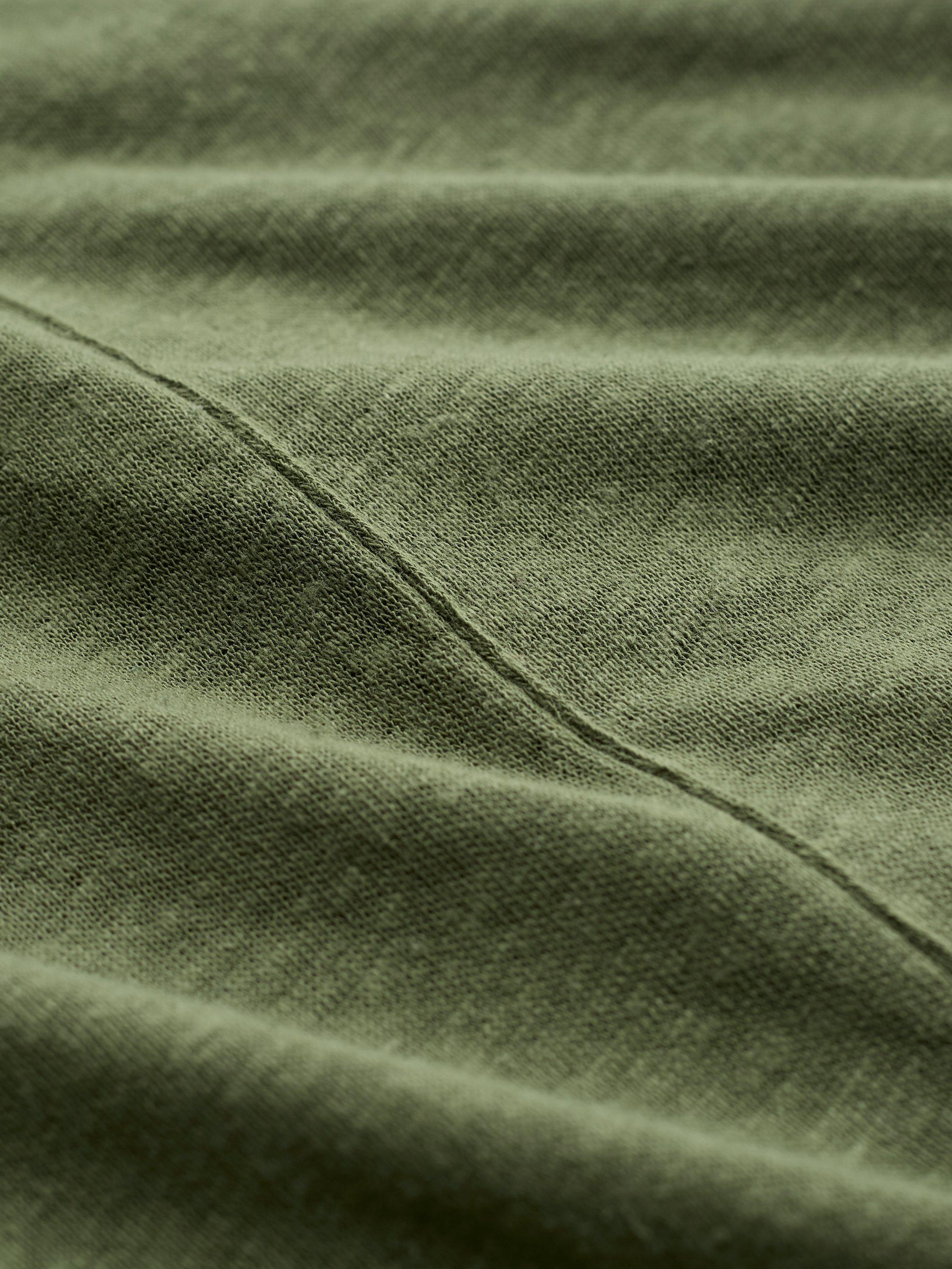 Product image 6 of 7, which shows Celtic & Co. Button Back Linen Blend Dress, Khaki, 8