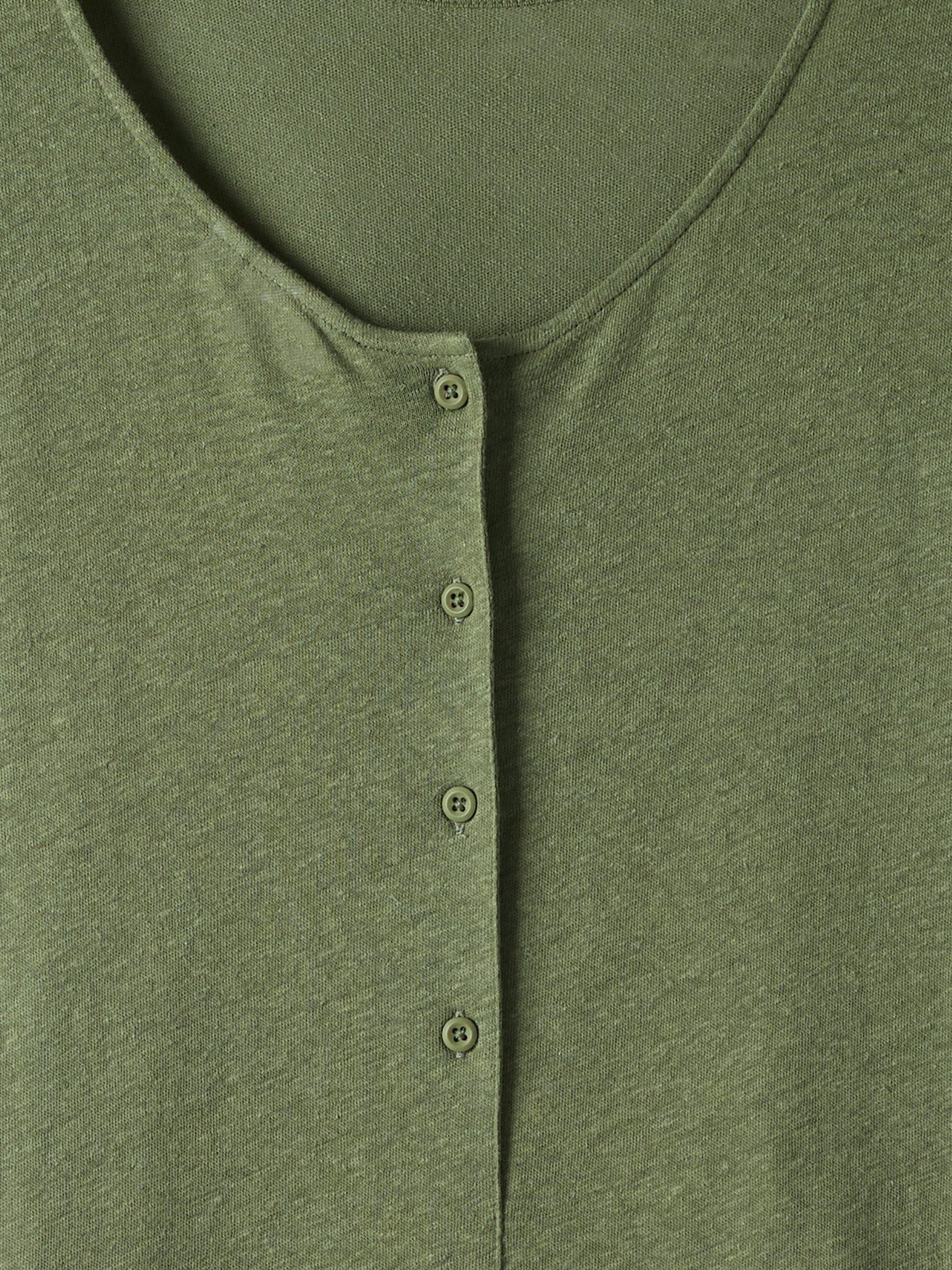 Product image 7 of 7, which shows Celtic & Co. Button Back Linen Blend Dress, Khaki, 8
