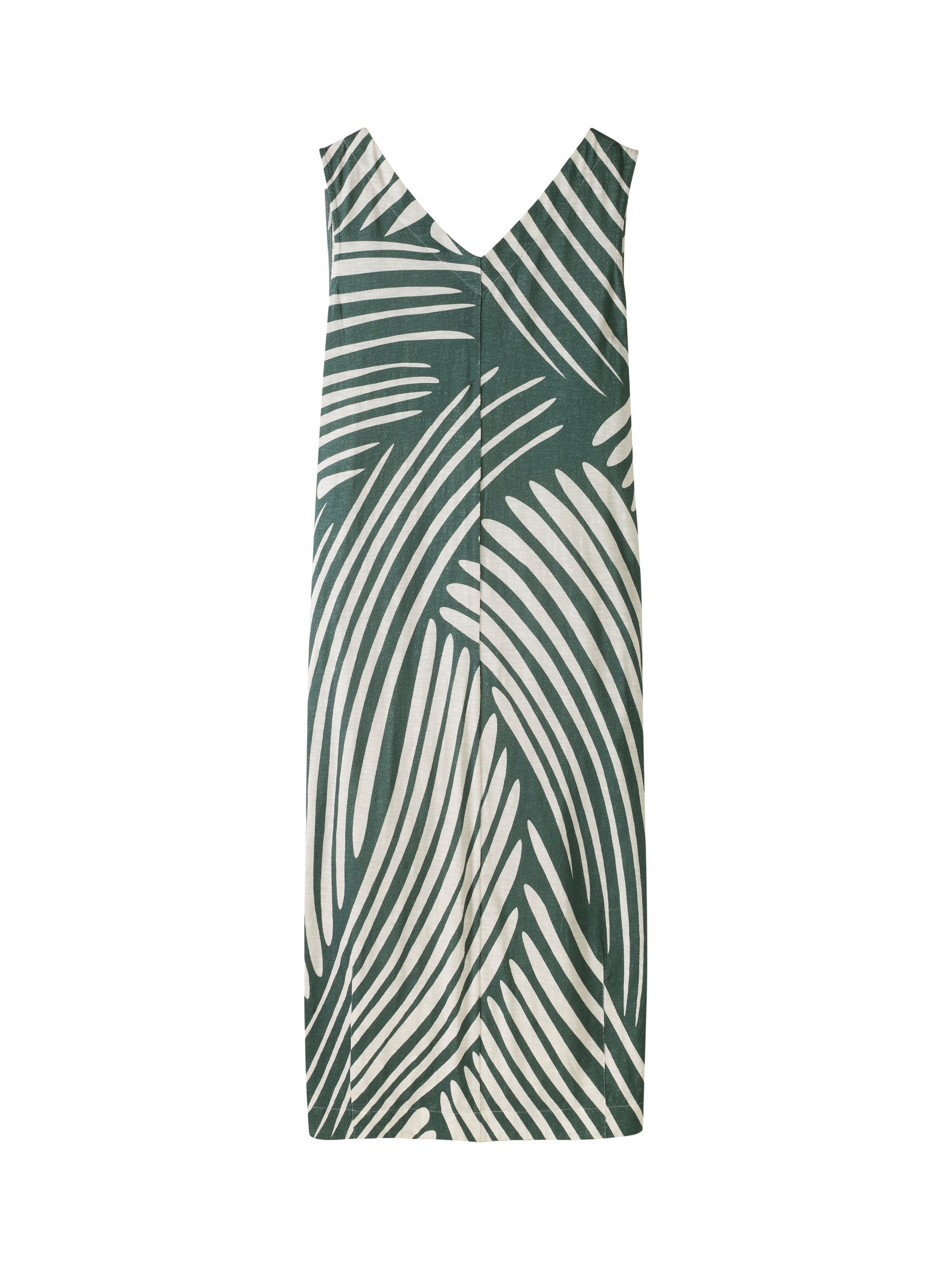 Product image 3 of 5, which shows Celtic & Co. Slub Jersey Sleeveless Midi Dress, Dark Sage/White, 8