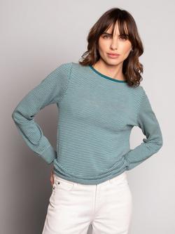 Celtic & Co. Stripe Fine Knit Pure Merino Wool Jumper, Icelandic, Icelandic