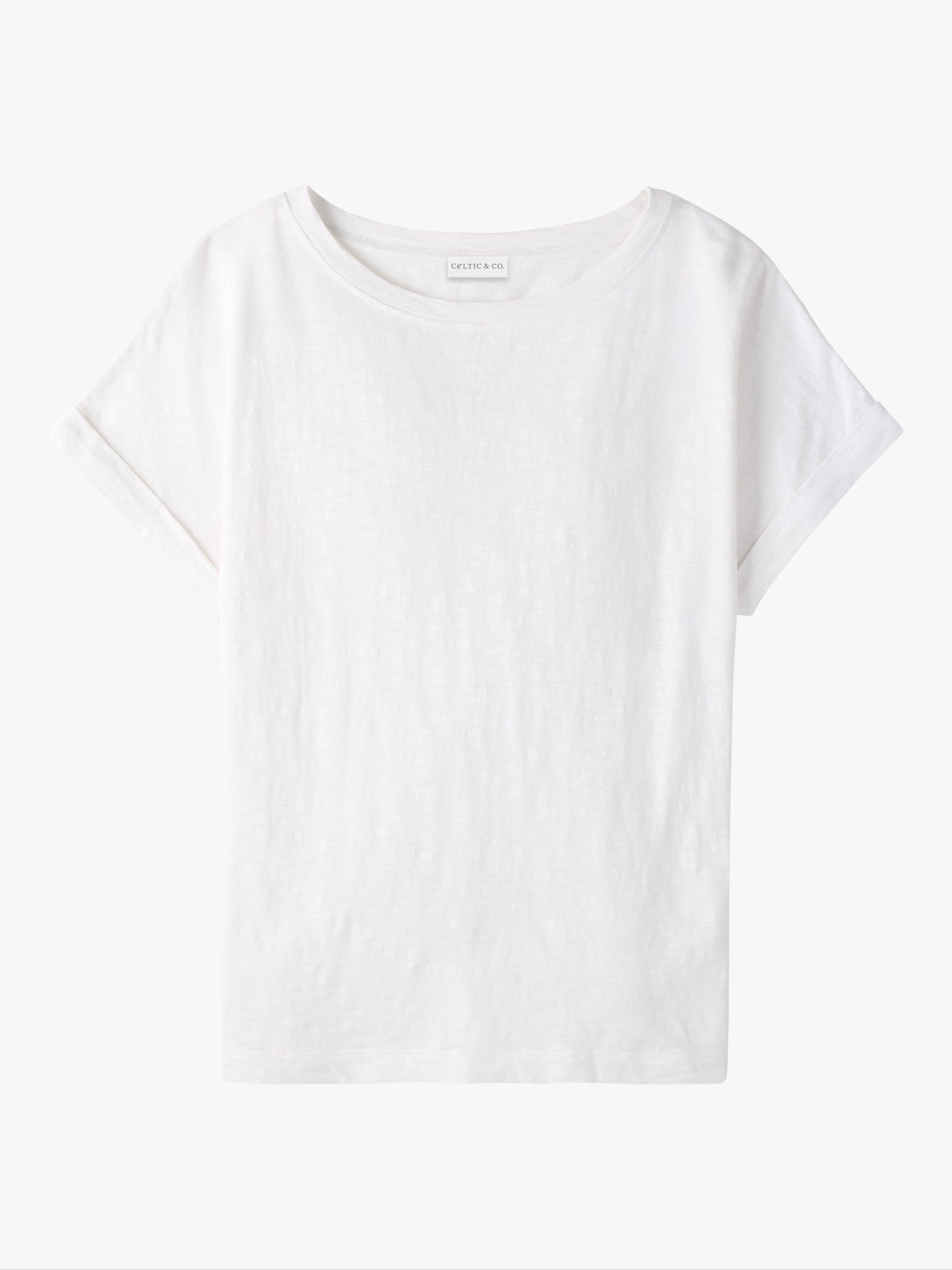 Product image 2 of 5, which shows Celtic & Co. Slub Jersey Grown On Sleeve T-Shirt, Chalk, 8