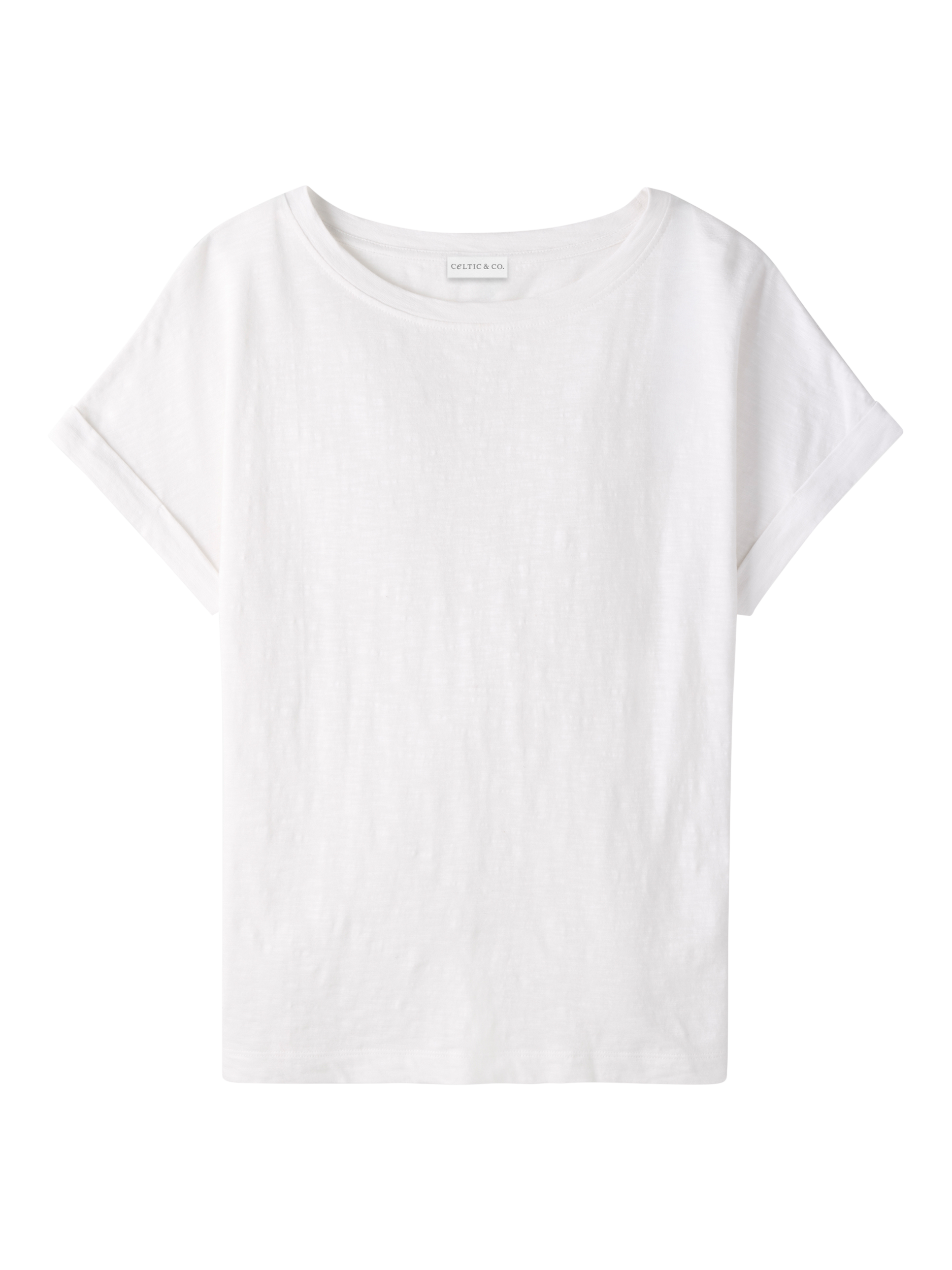 Product image 3 of 5, which shows Celtic & Co. Slub Jersey Grown On Sleeve T-Shirt, Chalk, 8