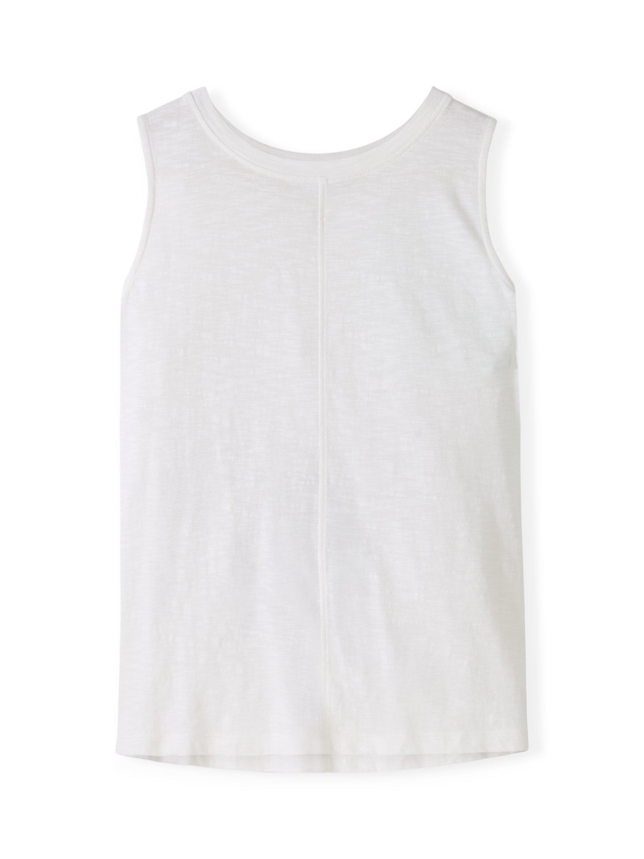 Product image 5 of 5, which shows Celtic & Co. Slub Pleat Back Tank Top, Chalk, 8