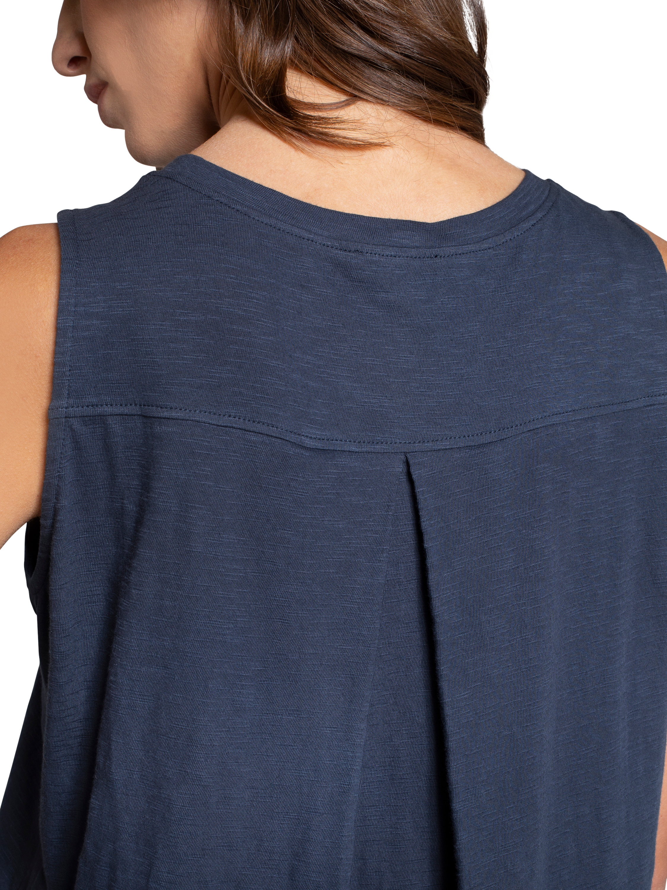 Product image 5 of 5, which shows Celtic & Co. Slub Pleat Back Top, Dark Navy, 8