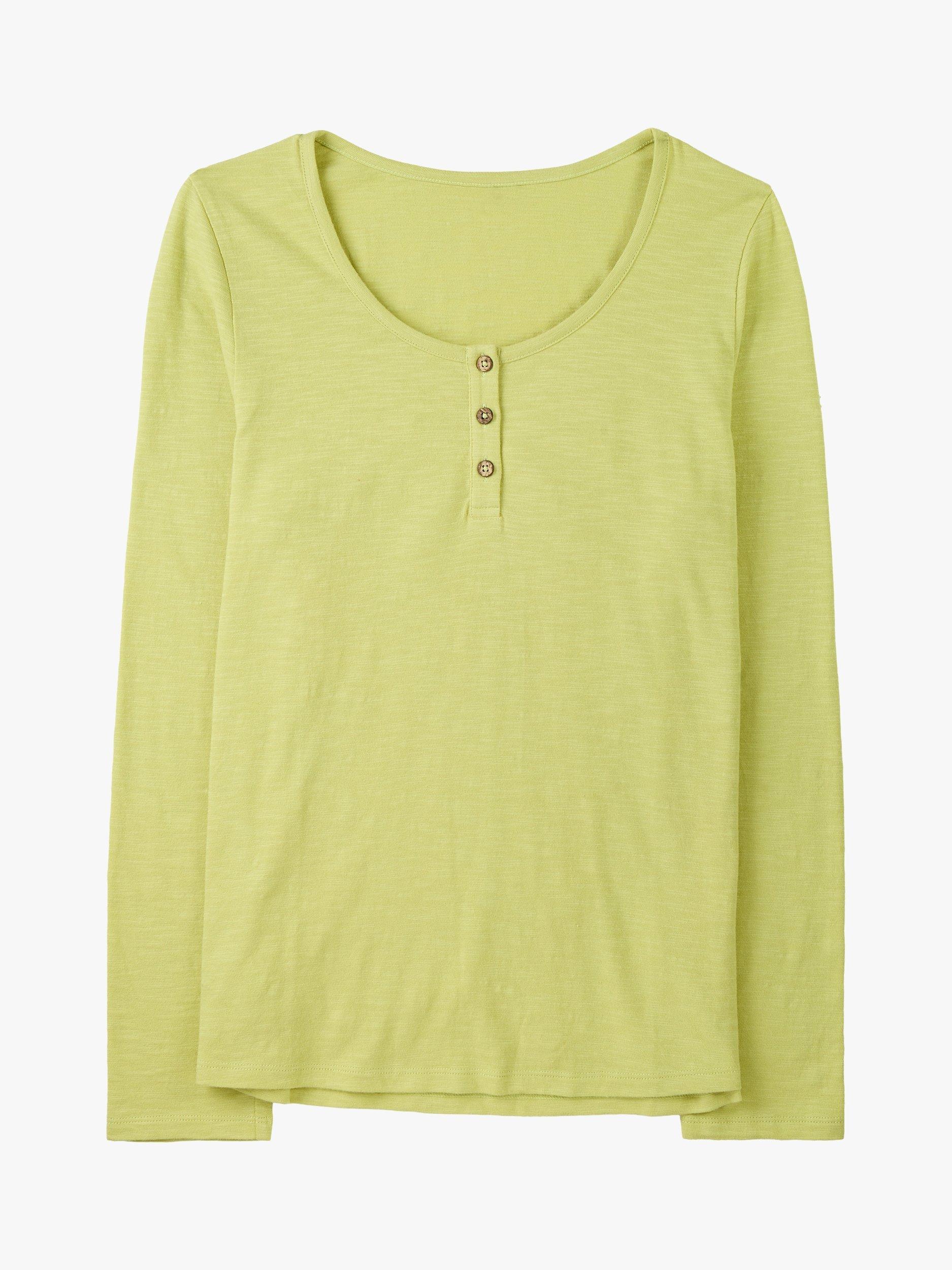 Product image 2 of 4, which shows Celtic & Co. Slub Scoop Neck Henley Top, Fennel, Fennel, 8