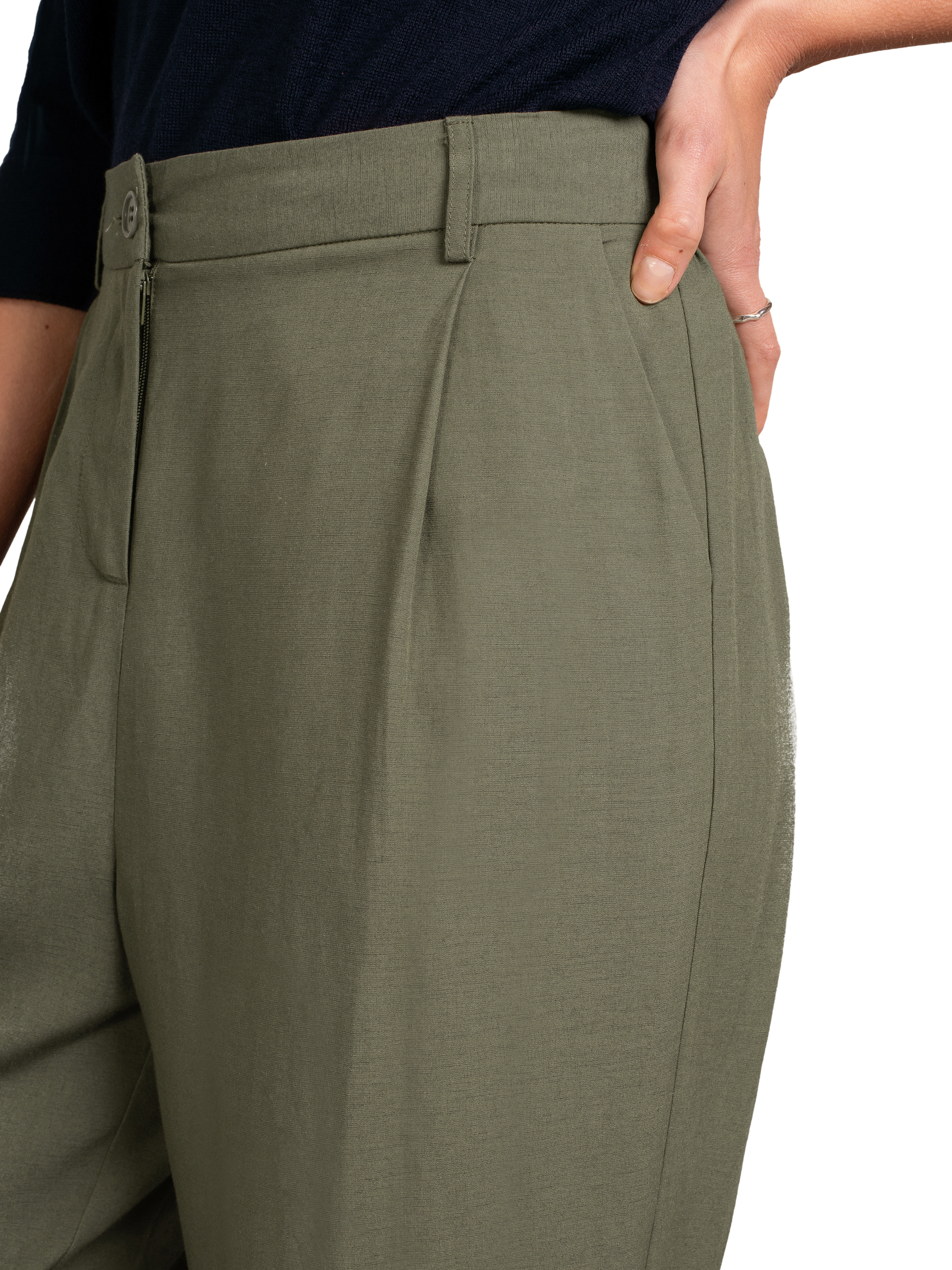 Product image 3 of 5, which shows Celtic & Co. Casual Tapered Trousers, Khaki, 8