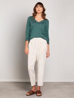 Celtic & Co. Garment Dyed Cotton Twill Tapered Trousers, Oatmeal