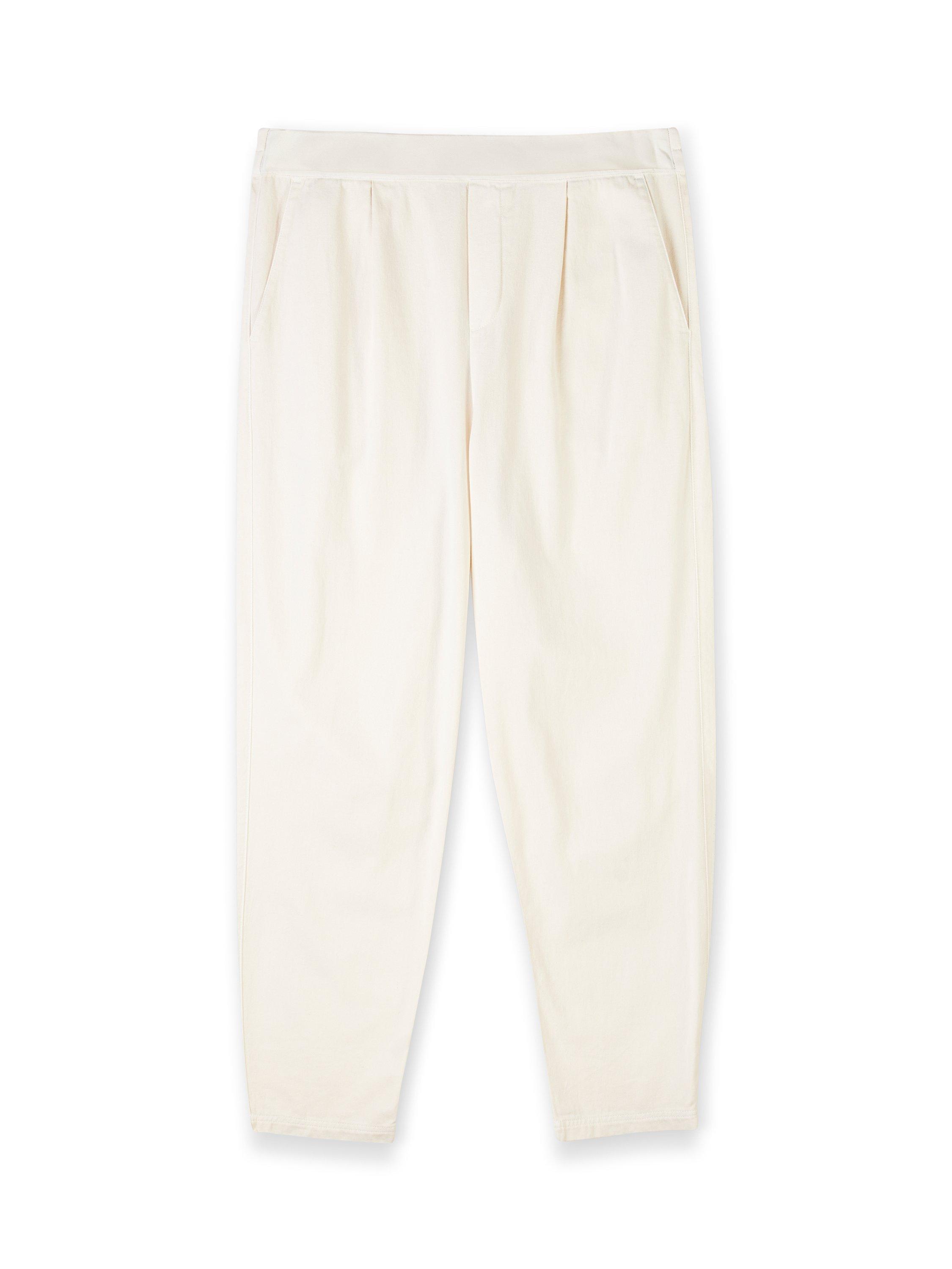 Product image 2 of 7, which shows Celtic & Co. Garment Dyed Cotton Twill Tapered Trousers, Oatmeal, 8