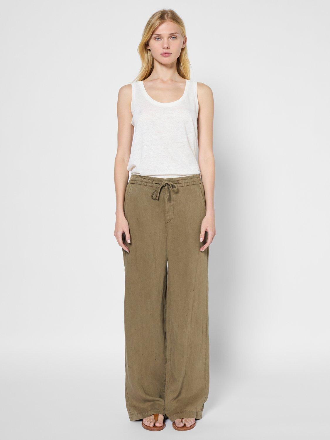 Product image 2 of 2, which shows Gerard Darel Laia Lightweight Trousers, Khaki Green, 6