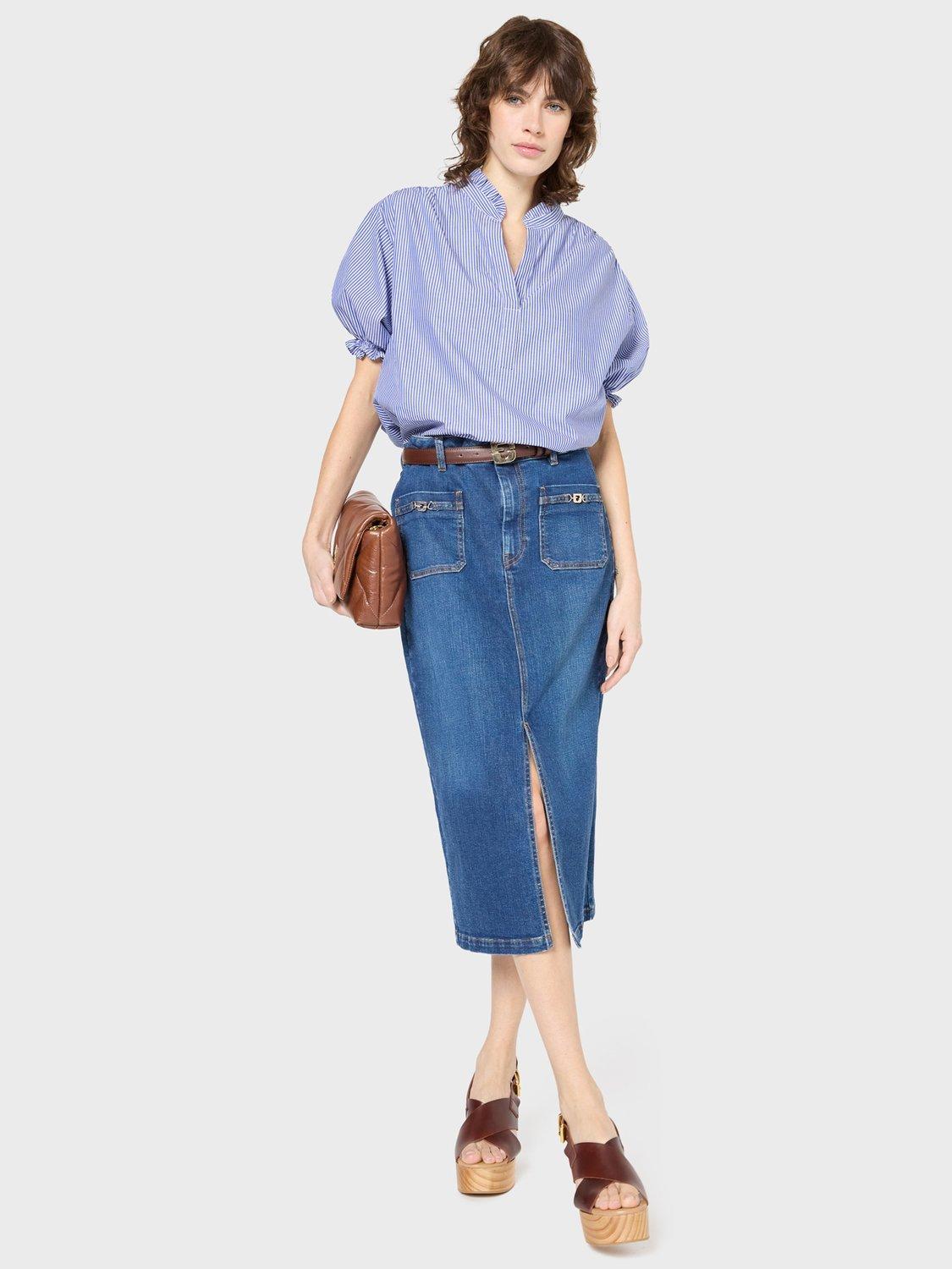 Gerard Darel Venise Denim Skirt, Blue