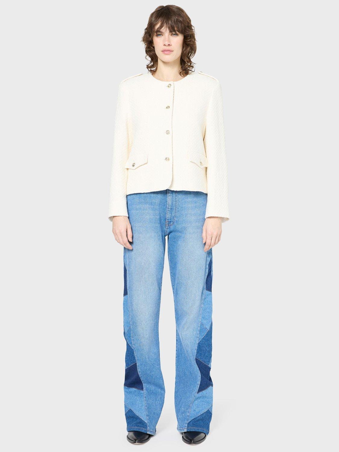 Product image 2 of 6, which shows Gerard Darel Ronie Tweed Jacket, Ecru, 10