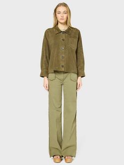 Gerard Darel Rose Suede Jacket, Khaki Green - view 2, Khaki Green