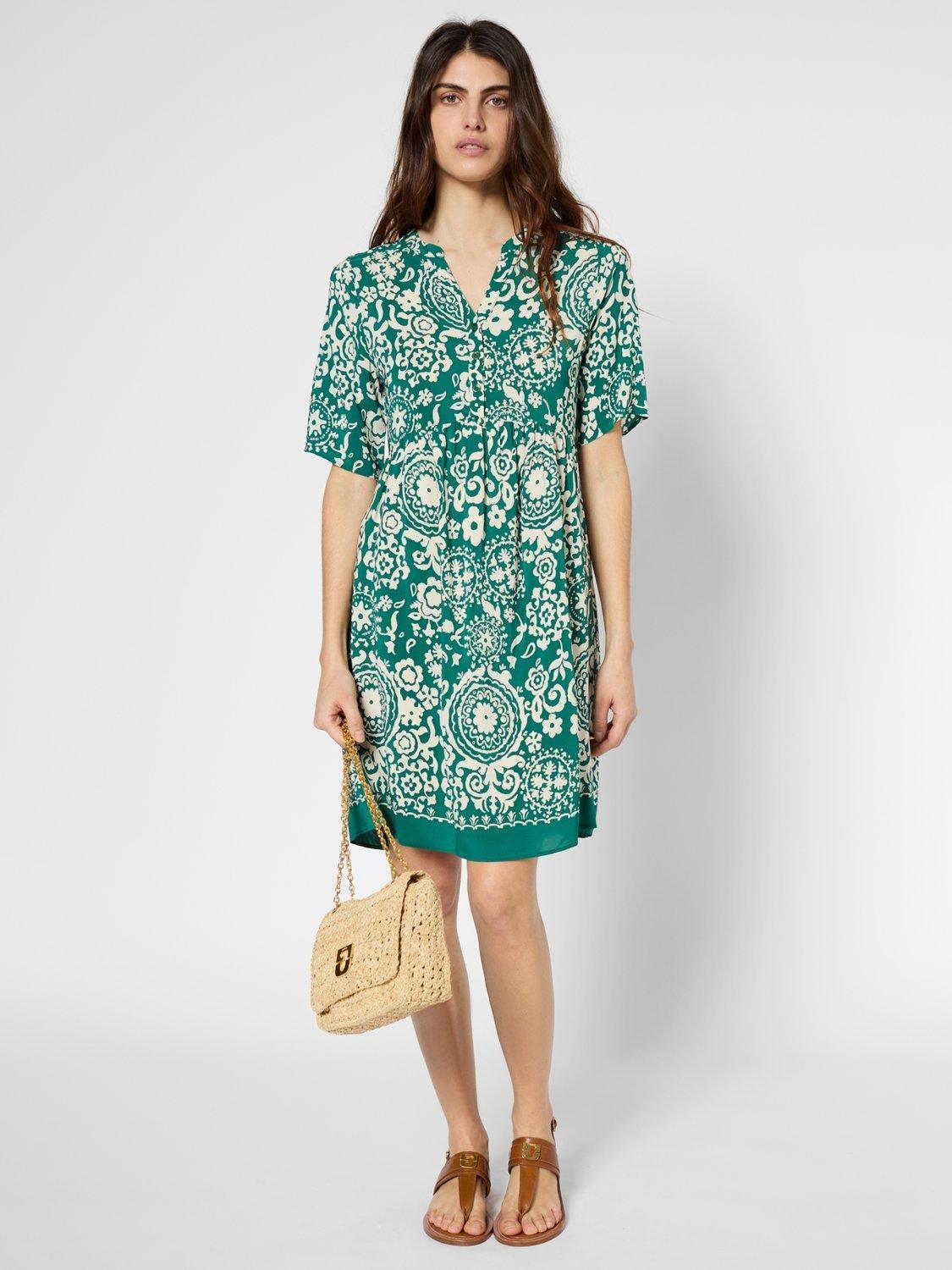 Product image 1 of 2, which shows Gerard Darel Prisha Abstract Floral Mini Dress, Green, 8