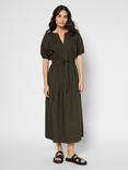 Gerard Darel Purity Tiered Midi Dress, Khaki Green