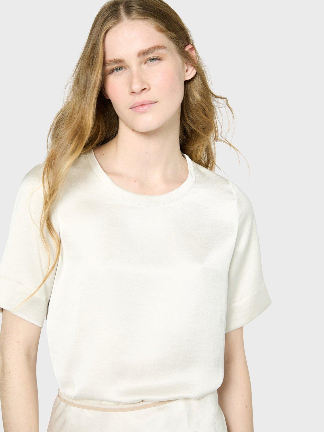 Product image 1 of 6, which shows Gerard Darel Umiko Satin Top, White, 8