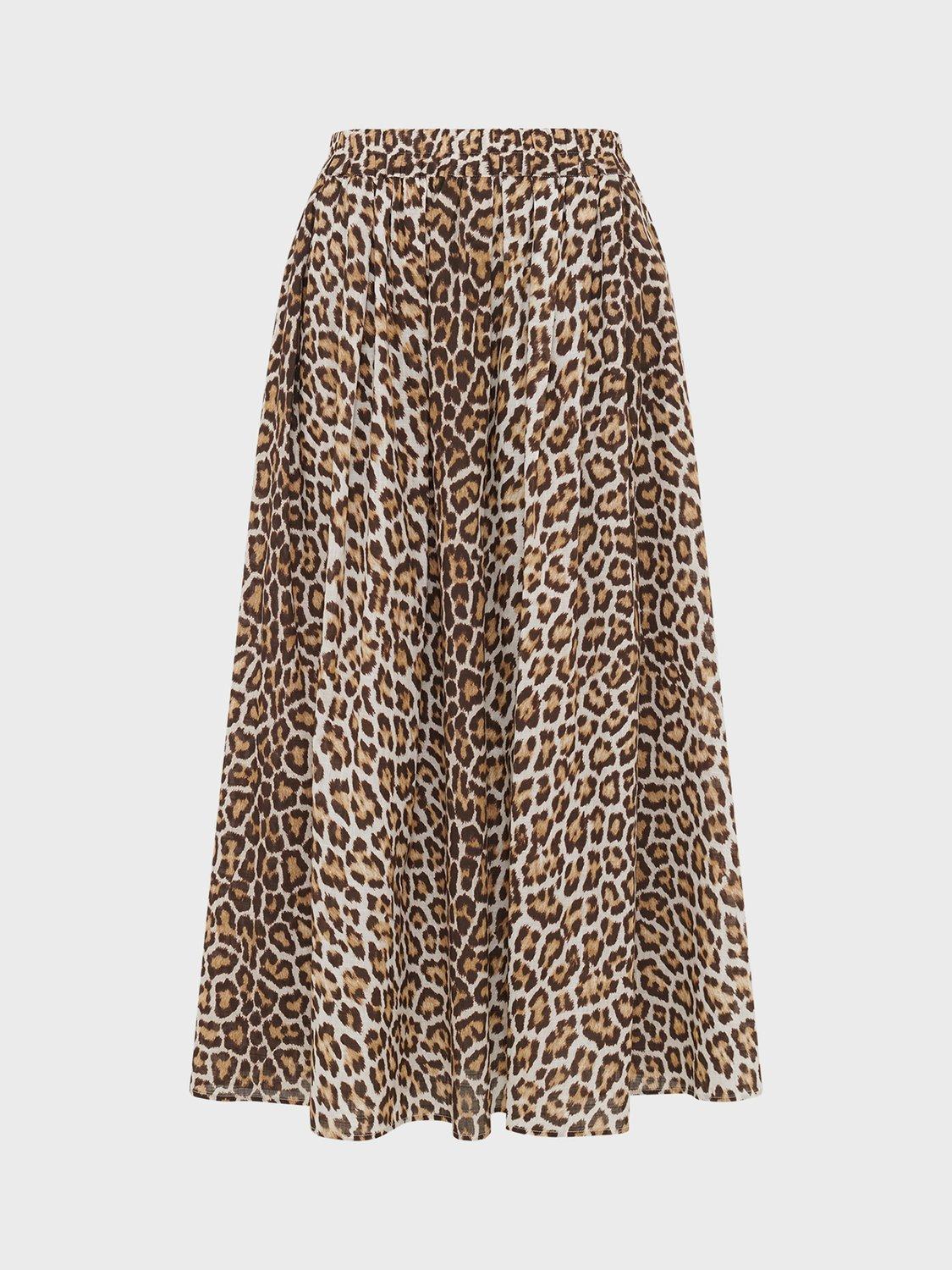 Product image 4 of 6, which shows Gerard Darel Valy Animal Print Midi Skirt, Brown, 10