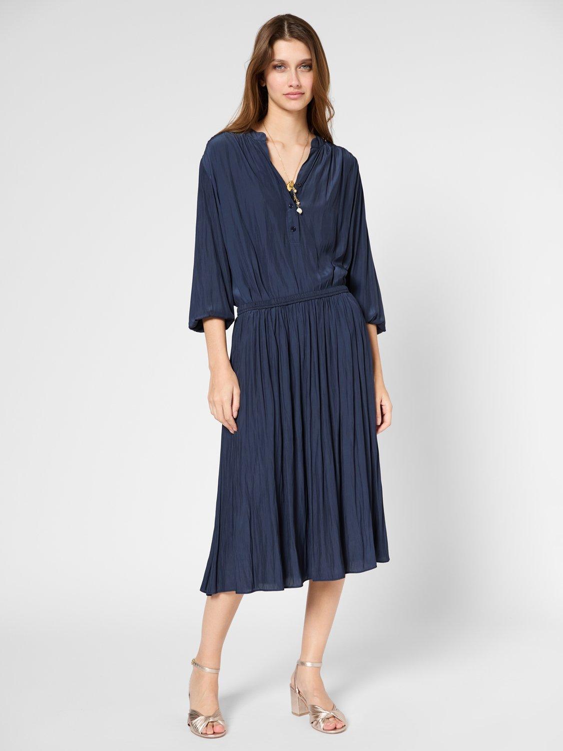 Product image 1 of 6, which shows Gerard Darel Vania Drape Skirt, Navy, 10